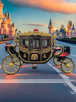 Iron fiberglass European-style float horse-drawn carriage sculpture scenic spot internet celebrity check-in pumpkin carriage wedding wedding decoration