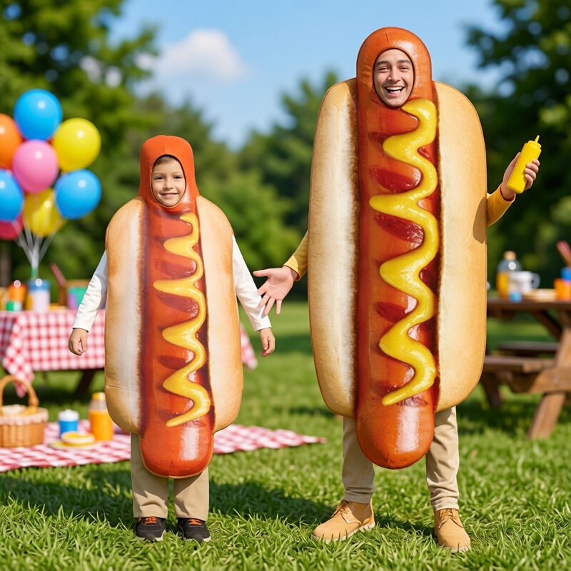 Halloween Quirky Party Mexican Festival Bread Hot Dog Costume Company Annual Meeting Funny Food Costume Performance Outfit