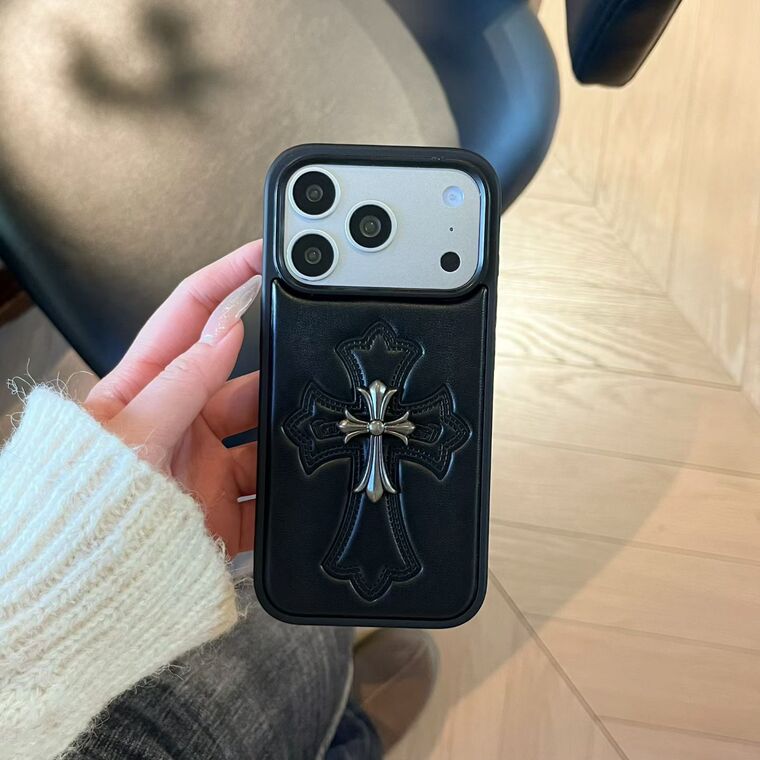 Trendy Fashionable Chrome Hearts iPhone Vintage Metal iPhone Case for iPhone 13 - 17 - view 4