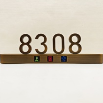Ancient bronze color stainless steel door plate Cubic word room Number LED luminous KTV Guest house Hotel ID Card Customized