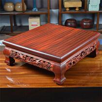 Bendelass17cm mahogany chess pier solid wood Go pier carved dragon chess table mesh Sheng line chess board ancient bent wood chess board