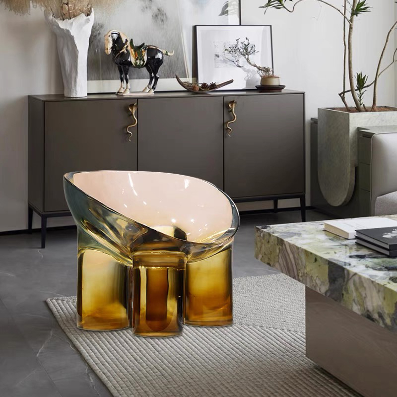 Scandinavian Modern Simple Special-Shaped Transparent Resin Leisure Chair Home Coffee Table Stool Creative Personalized Elephant Leg Chair