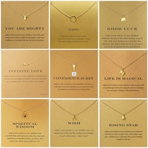 9 Style Gold Color Key Circle Necklace For Women Minimalist