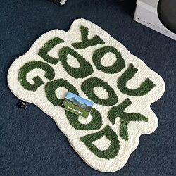 ins Personalized Creative Carpets, Bedroom English Floor Mats, Living Room Decorative Carpets, Bathroom Absorbent Non-Slip Mats, Mirror Front Foot Mats