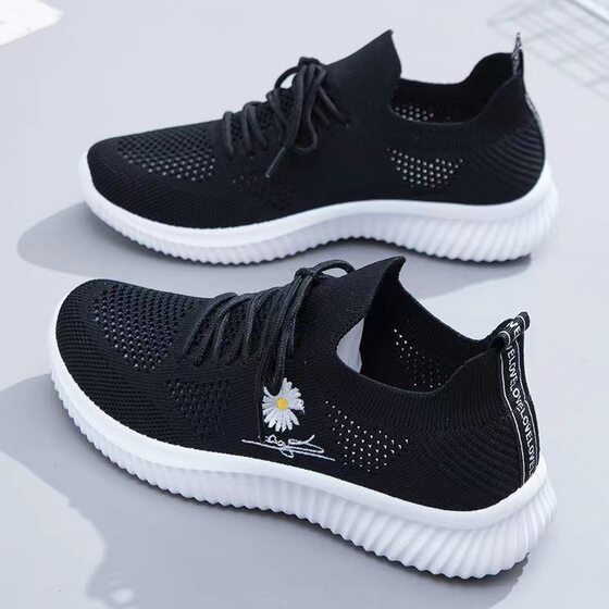 Women's Sneakers, Summer Slip-On Mesh Breathable Running Shoes, Women's White Shoes, Soft-Soled Casual Mesh Shoes, Anti-Odor