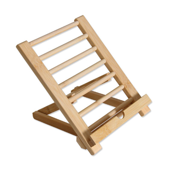 Ap Tablet Stand Bamboo Solid Wood Universal Multifunctional Reading Bookshelf-Style Foldable Lazy Stand