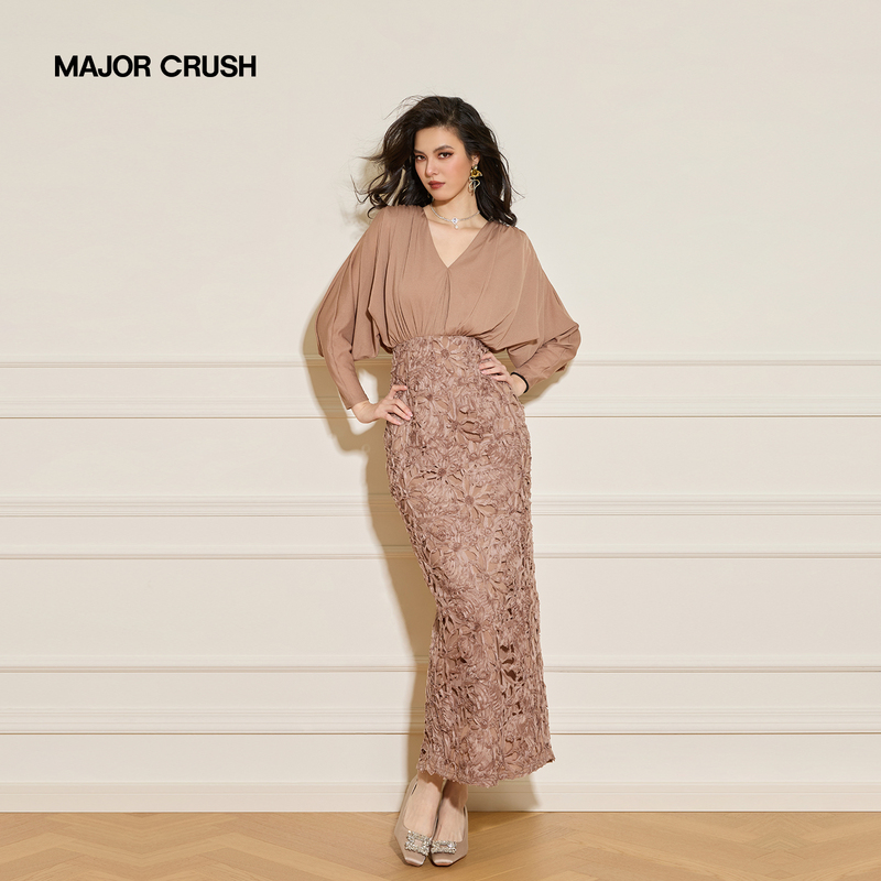 Major Crush2026 New Design Long Dress French Elegant Style Lace Splicing Dress 8022 Major Crush2026 New Design Long Dress French Elegant Style Lace Splicing Dress 8022