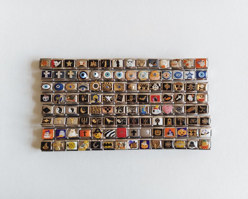 Skull Eyes Cross Halloween Charm Bracelet Modular Bracelet Elastic Patchwork Bracelet Couple Bracelet Dark Style