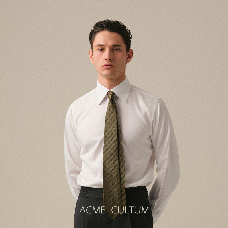 Acme Cultum Long-Staple Pure Cotton Italian-Style Mandarin Collar Non-Iron Shirt Men's Long-Sleeve High-End Pure Cotton Shirt
