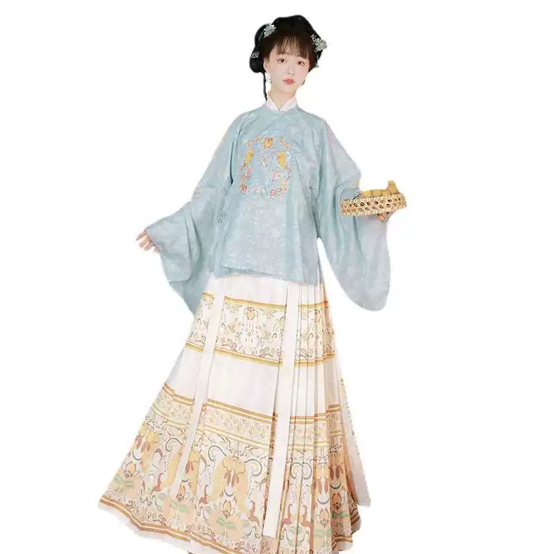 Взрослый Hanfu женский майнкровер с вышивкой на воротнике- crewneck размером Large Breath Embroidered P