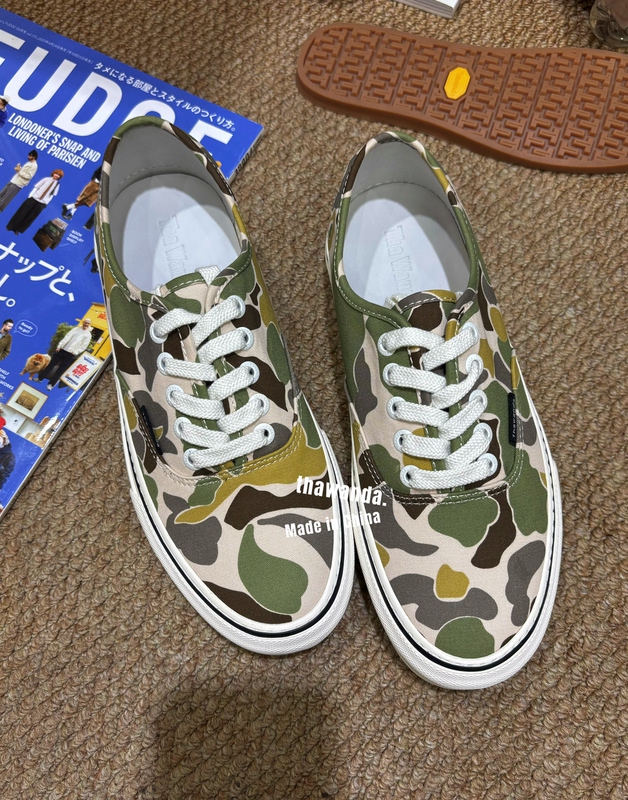 Thawanda Men's and Women's Low-Top Lace-Up Retro Camouflage Th2637 Cork Layer Sole Vulcanized Sneakers Thawanda Men's and Women's Low-Top Lace-Up Retro Camouflage Th2637 Cork Layer Sole Vulcanized Sneakers