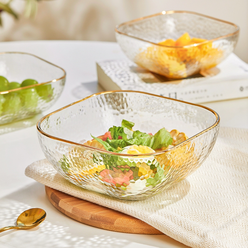 German Imported Light Luxury Style Glass Fruit Plate for Living Room, Simple Modern Coffee Table, Small Exquisite Trendy Snack Plate