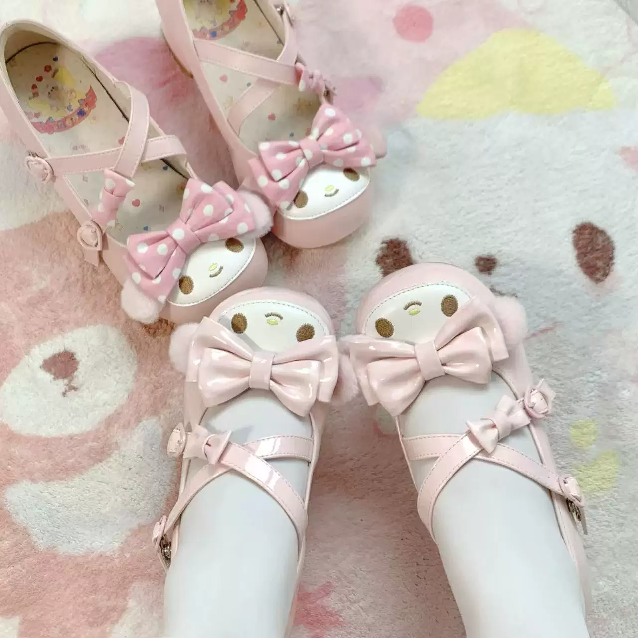 В наличии [Sweetheart Bunny] Ханамакі жареный рис Милый кроличий уши лолита обувь