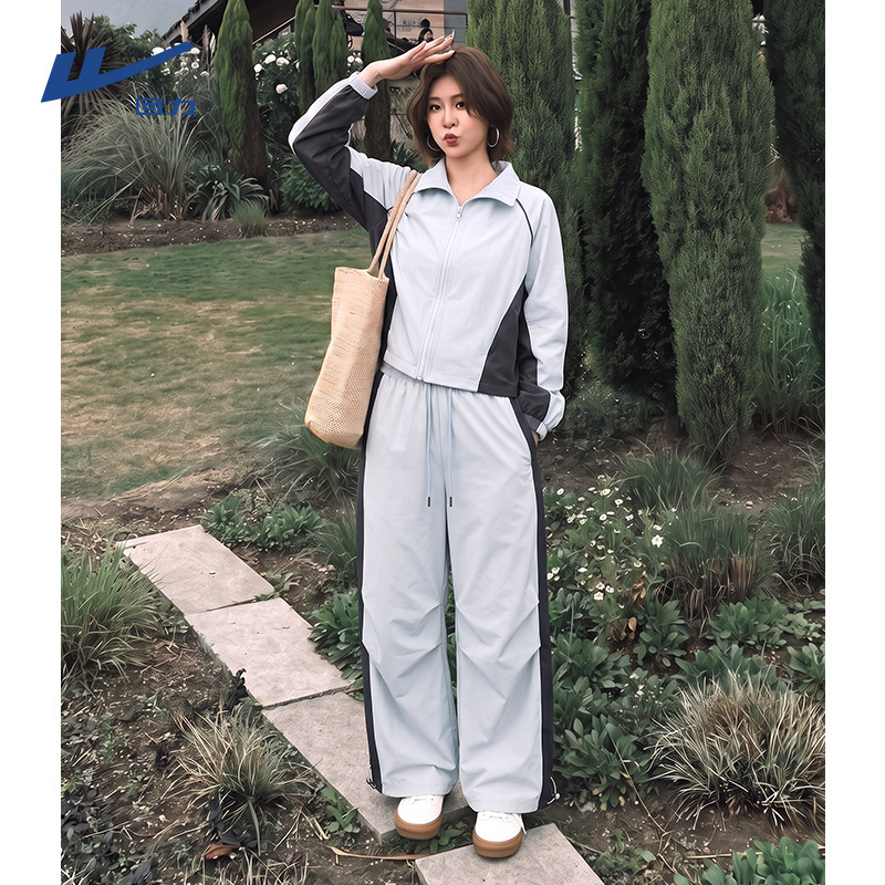Warrior Gray Sports Suit for Women 2026 New Spring and Autumn Casual Long Pants Stylish Early Autumn Sweatshirt Set F