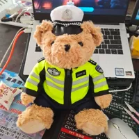Коричневая шапка, дорожная полиция, с медвежатами