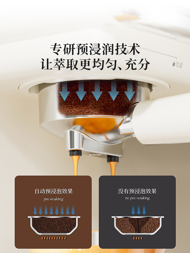 SAPOUDR Ec10 Semi-Automatic Household Small Steam Milk Frother Integrated Espresso Machine