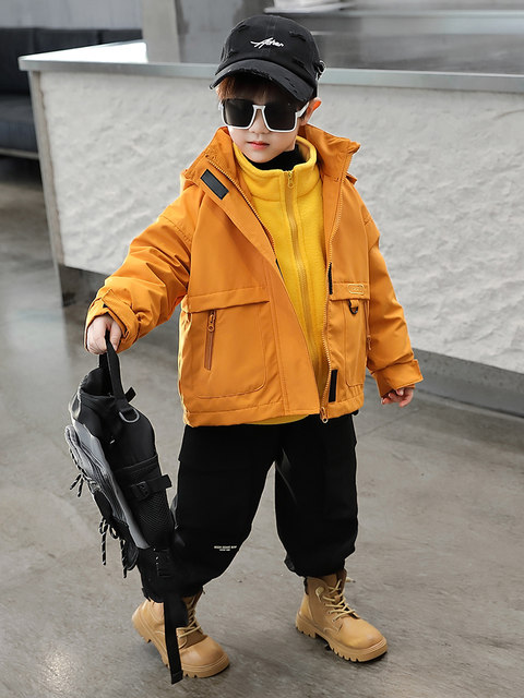 Balala Children's Clothing Boys' Spring Outfit Three-In-One Detachable Jacket 2025 New Model Sporty Trendy Children's Spring and Autumn Style