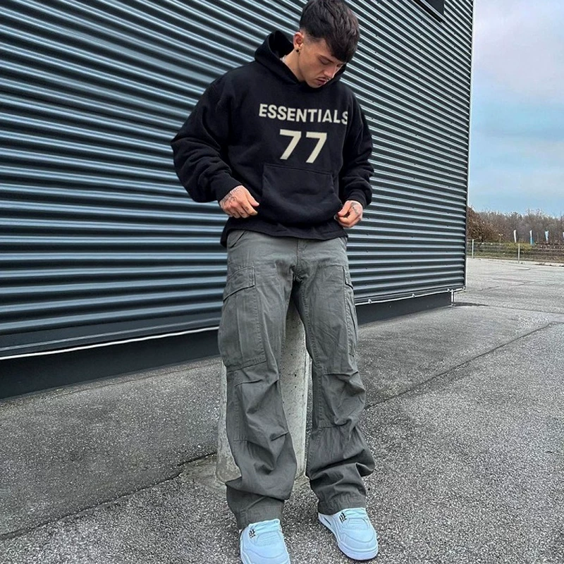 [Examined quality] 2ZHE FOG ESS hooded sweatshirt 77 letter printed pullover hoodie essentials