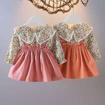 Spring and autumn floral dress for baby girl autumn fashion