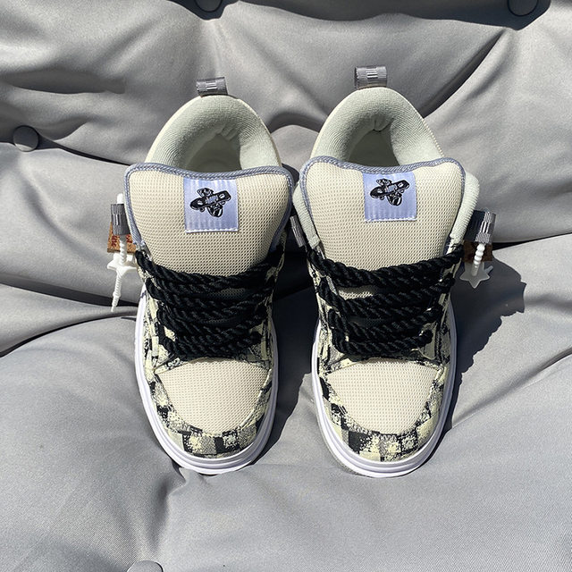 Wanshi bread shoes men's trendy American low-top thick tongue fat shoes thick sole heightening casual sneakers for women