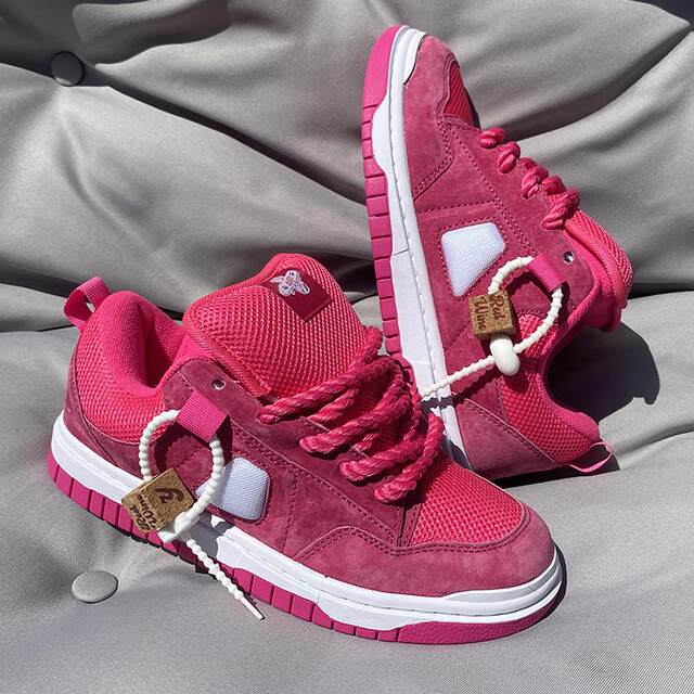 Wanshi bread shoes dragon fruit low-cut thick tongue fat shoes for men and women couples large size sports sneakers