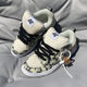 Wanshi bread shoes men's trendy American low-top thick tongue fat shoes thick sole heightening casual sneakers for women