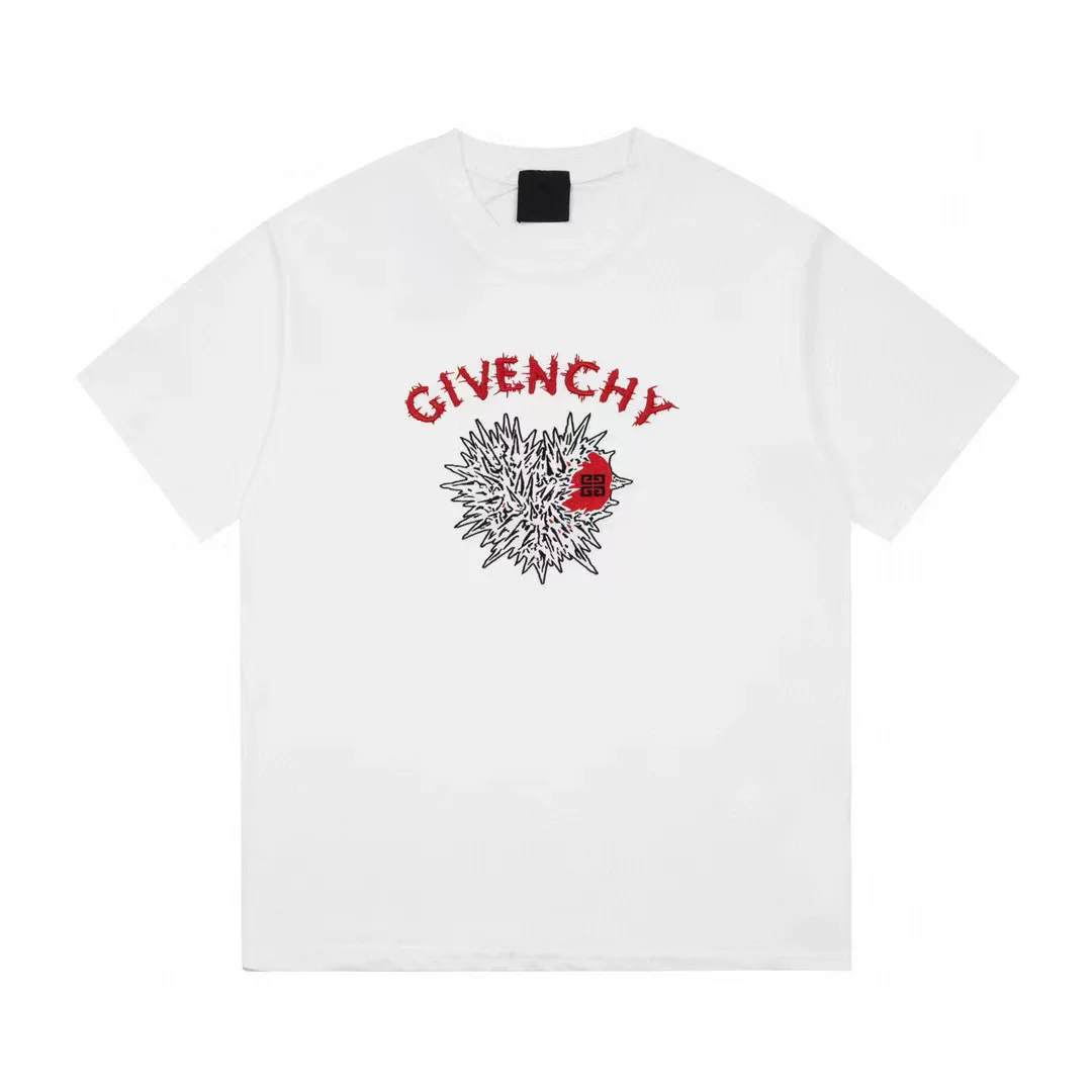 Givenchy, хлопковая летняя футболка для отдыха с круглым вырезом, свободный крой