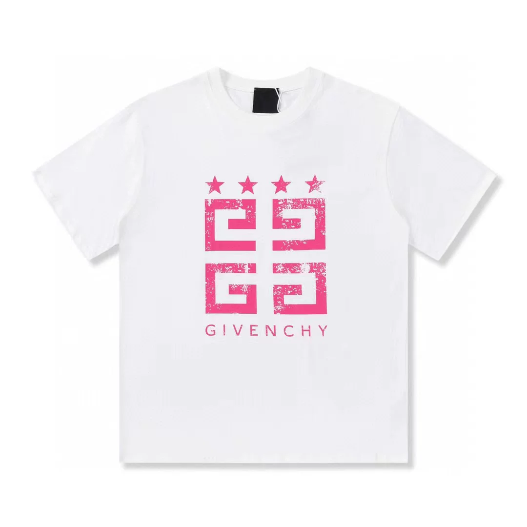 Givenchy, хлопковая летняя футболка для отдыха с круглым вырезом, свободный крой