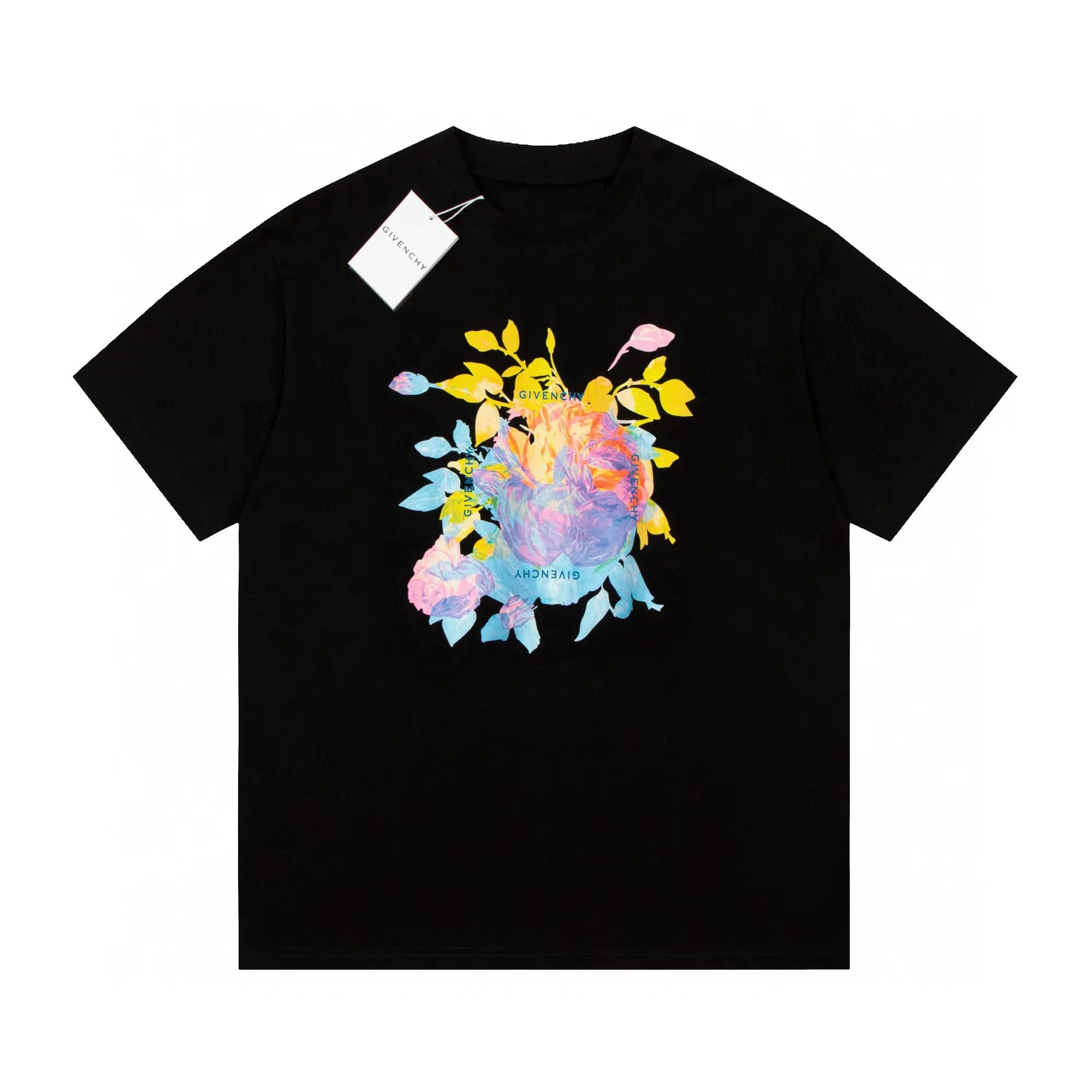 Givenchy, хлопковая летняя футболка для отдыха с круглым вырезом, свободный крой