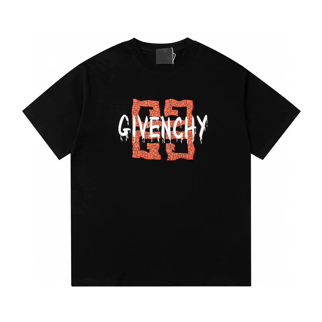 Givenchy, хлопковая летняя футболка для отдыха с круглым вырезом, свободный крой