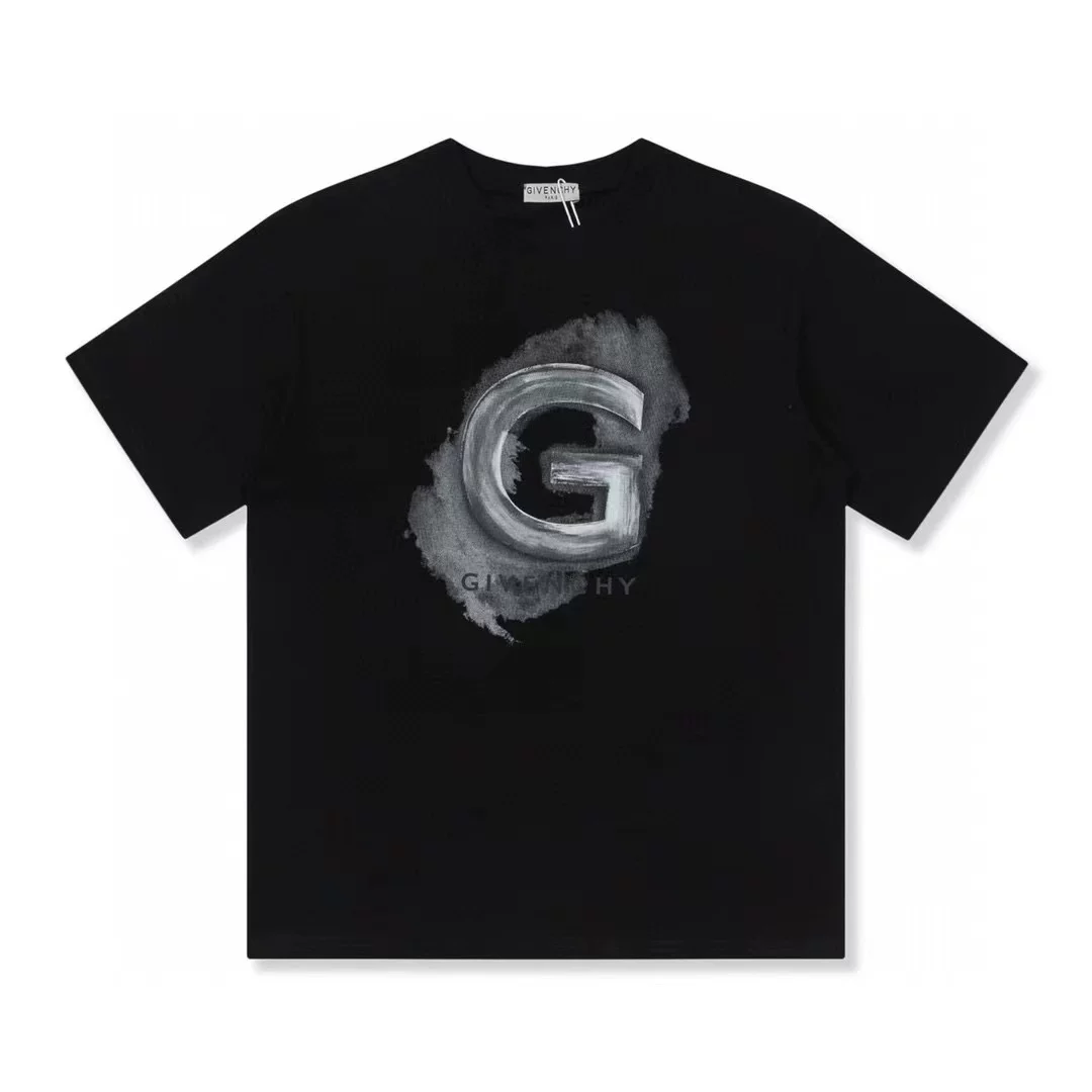 Givenchy, хлопковая летняя футболка для отдыха с круглым вырезом, свободный крой