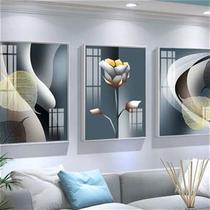 Light luxury abstract sofa background wall decoration painting living room high-end triptych hanging painting bedroom restaurant diamond-encrusted crystal porcelain painting