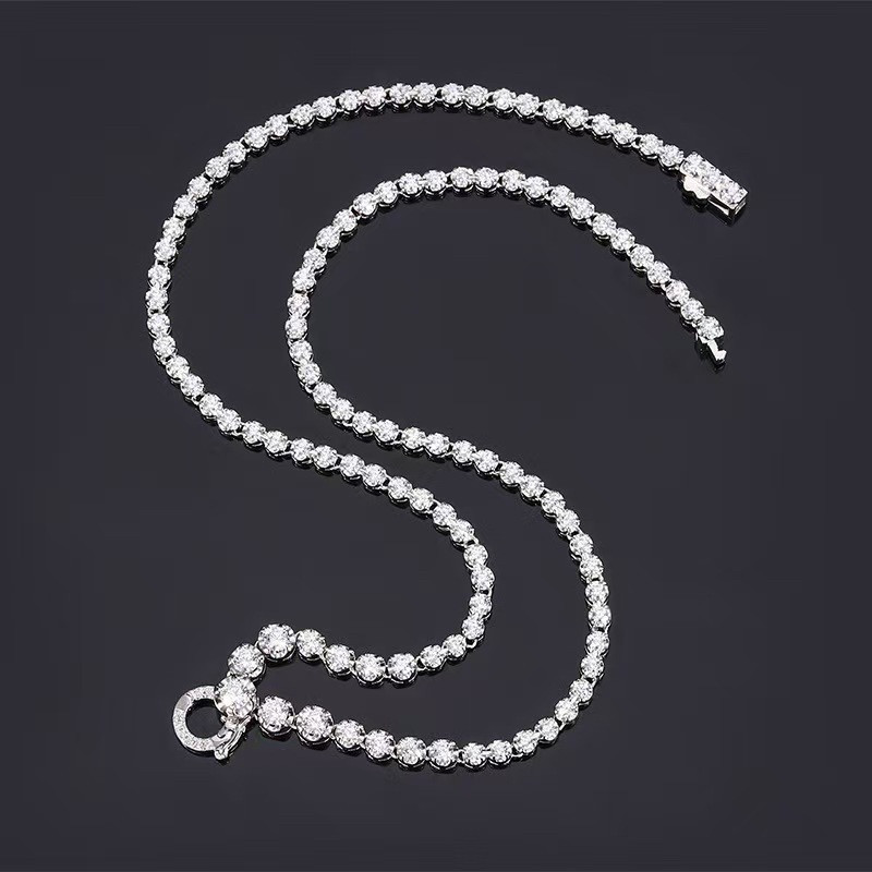 Серебряное ожерелье shigefuku珠宝s925银项炼镶嵌锆钻钻石炼闪闪发光百搭项炼万能扣