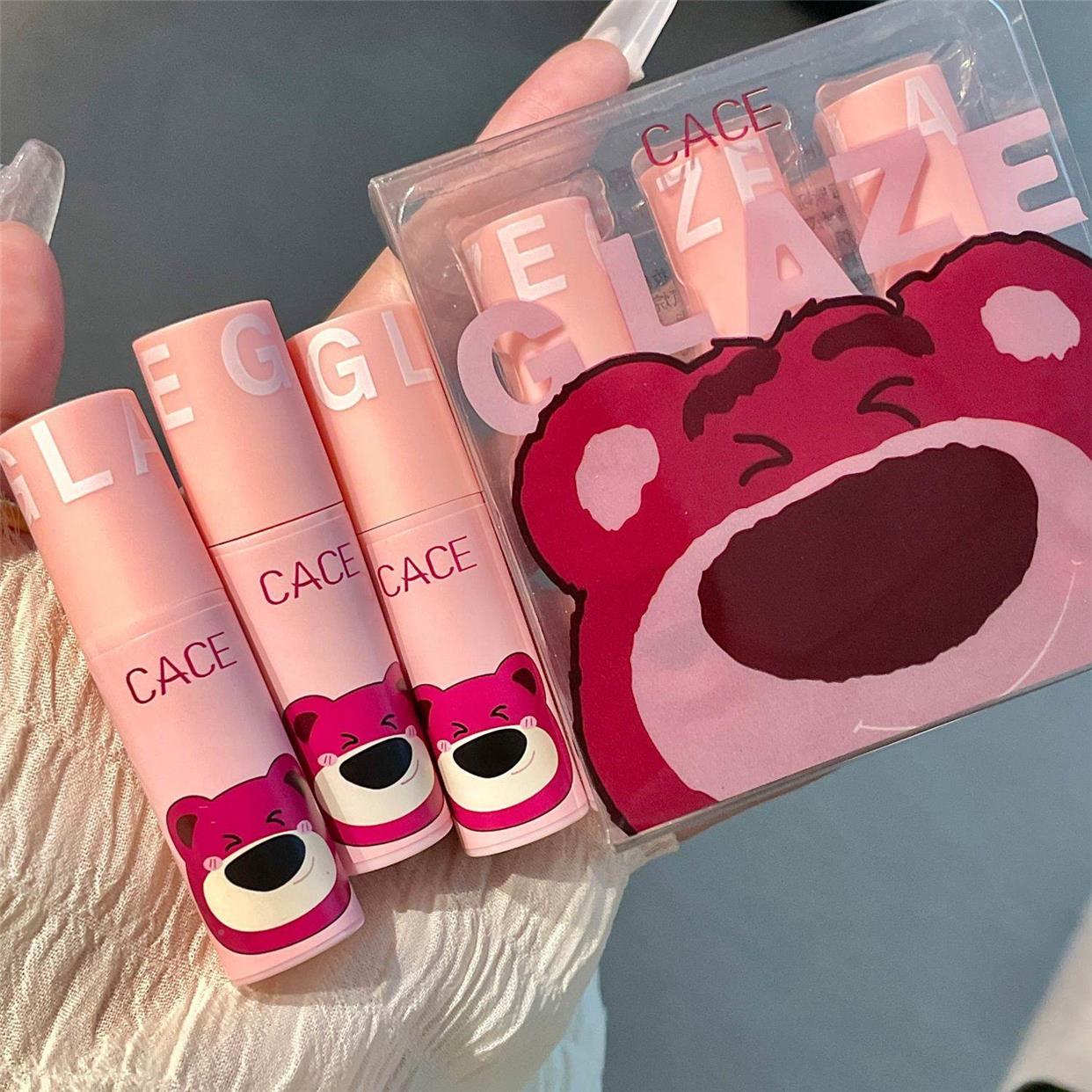 (Triple loaded) berry berry bear lip glazed lip matte foggy face not to drop color student vegan white lipstick red suit-Taobao