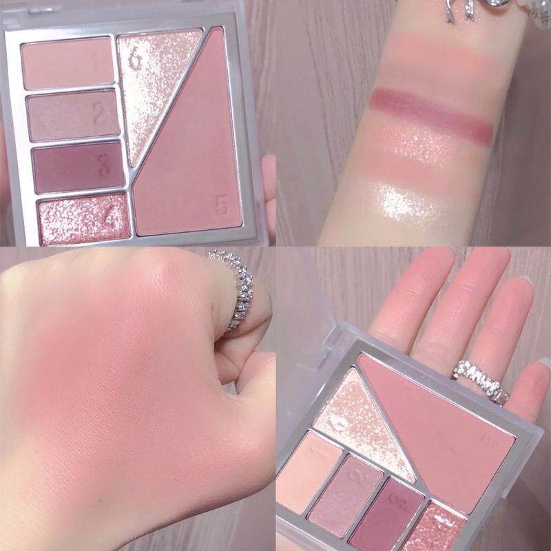 Fools style six-color eye shadow disc gentle bean sand grey rose color earth color light European makeup eye integrated pan mashed potatoes-Taobao