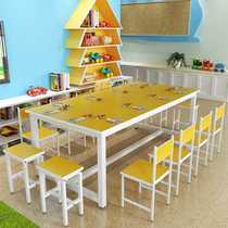 Primary school students kindergarten childrens desks and chairs home tutoring class table art painting table studio study table