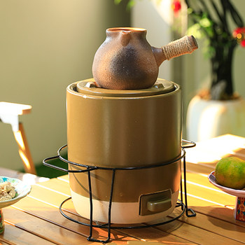 Authentic Handmade Stove from the Five Dynasties, Charcoal Stove with Strong Firepower for Boiling Water, Tea Brewing, and Heating, with Iron Kettle Set