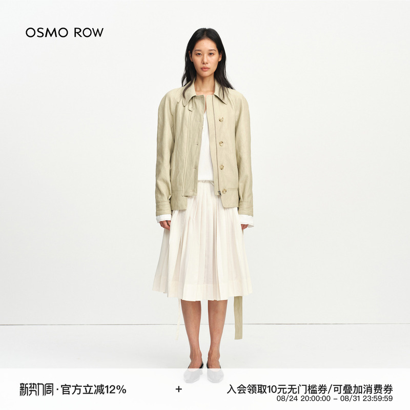 Osmorow Retro Eco-Friendly Pu Leather Curved Shoulder Faux Leather Jacket