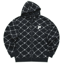 FILA FUSION Fila trendy brand couples presbyopic coat sweatshirt 2024 spring casual hooded cotton top