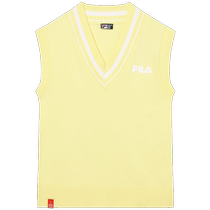 Fila x Magic Stick Fiji Firee Firee Вязаные Вязаные Рубашки Женщины 2023 Осень Мода Непринужденный Яркий Цвет V ошейник