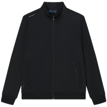 FILA official mens knitted long-sleeved jacket 2024 summer new business jacket casual stand-up collar top