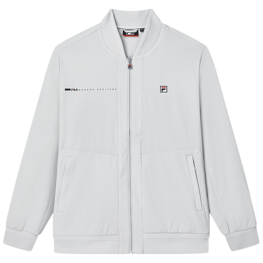 FILA斐乐官方男梭织外套2024秋季新款休闲基础简约棒球领男士上衣