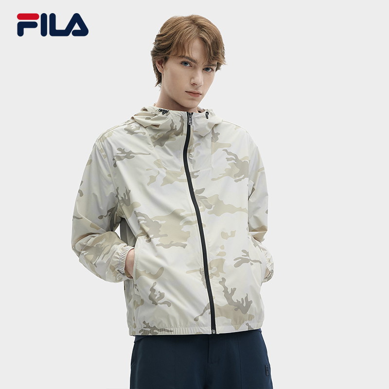 Upf50+ Fila Official Sun Protection Jacket Men's 2024 Summer New Casual Loose Hooded Top