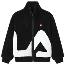 FILA Couple Imitation Sheep Velvet Jacket 2022 Winter Same Style for Men and Women Fashionable Plus Velvet Big LOGO