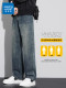 JeansWest American retro jeans ສໍາລັບຜູ້ຊາຍລະດູໃບໄມ້ປົ່ງແລະລະດູຮ້ອນ ໂສ້ງຂາຍາວຊື່ວ່າງແບບໃໝ່ສຳລັບຜູ້ຊາຍ