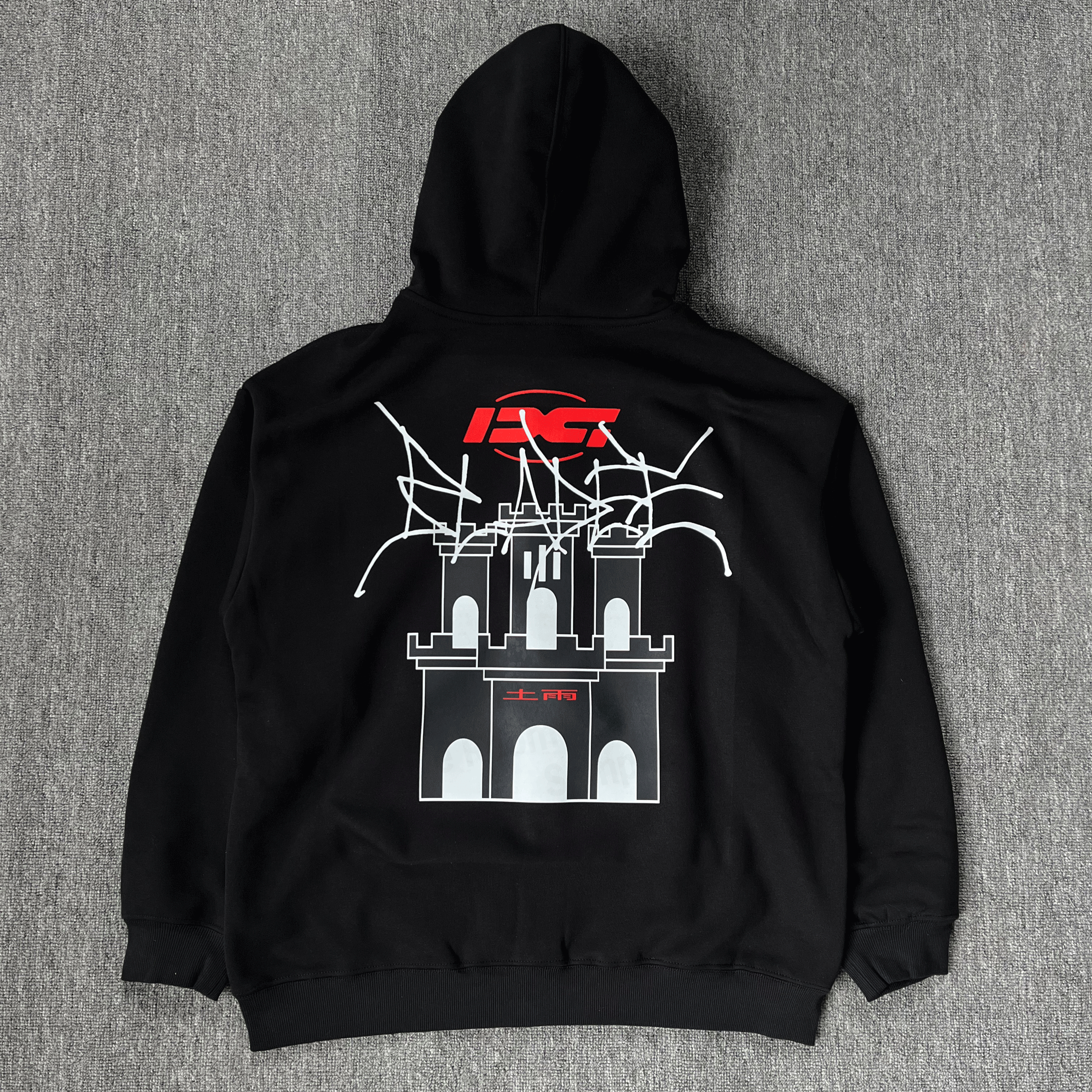 Sweatshirt with zipper, black cardigan, autumn long-sleeve, American style, loose fit