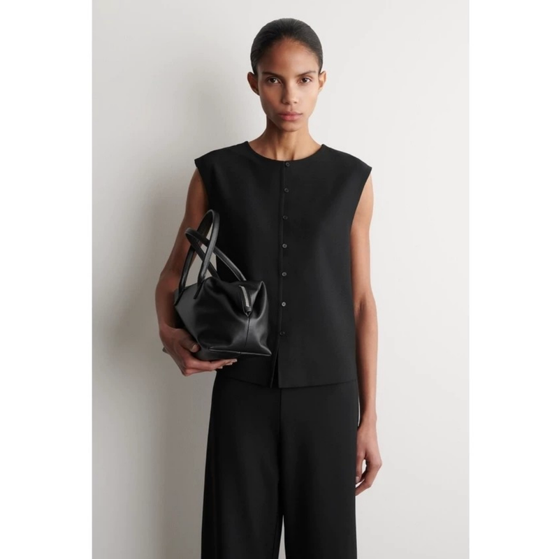 Cos Women's Casual Style Sleeveless Vest Black Top Vest 2026 Summer New Product 1332969001