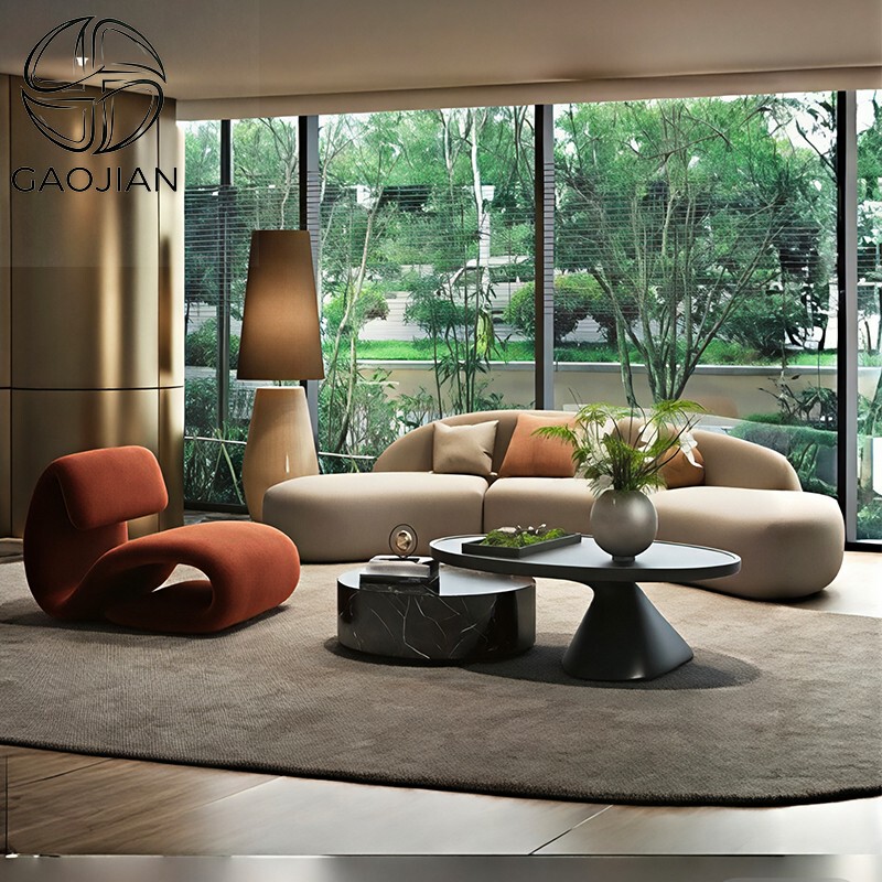 Hotel Lobby Reception Curved Sofa, Lobby Reception Sofa, Beauty Salon Clubhouse Large Flat-Floor Model Room Sofa