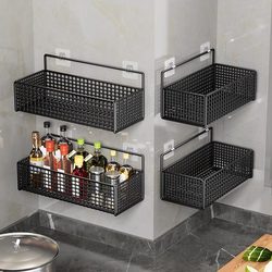 Onion, Ginger and Garlic Kitchen Rack Wall-Mounted Punch-Free Storage Seasoning Ginger and Garlic Various Storage Wall Drain Vegetable Basket