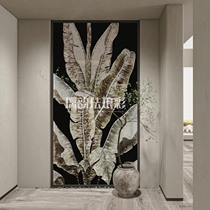 Réservations privées haut de gamme peinte à la main peinte plantain couleur émail couleur verre art moderne lumière extravagante minimaliste peinture européenne suspendue écran septue